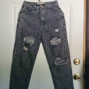 Shein stonewash Jeans ripped size xs charcoal